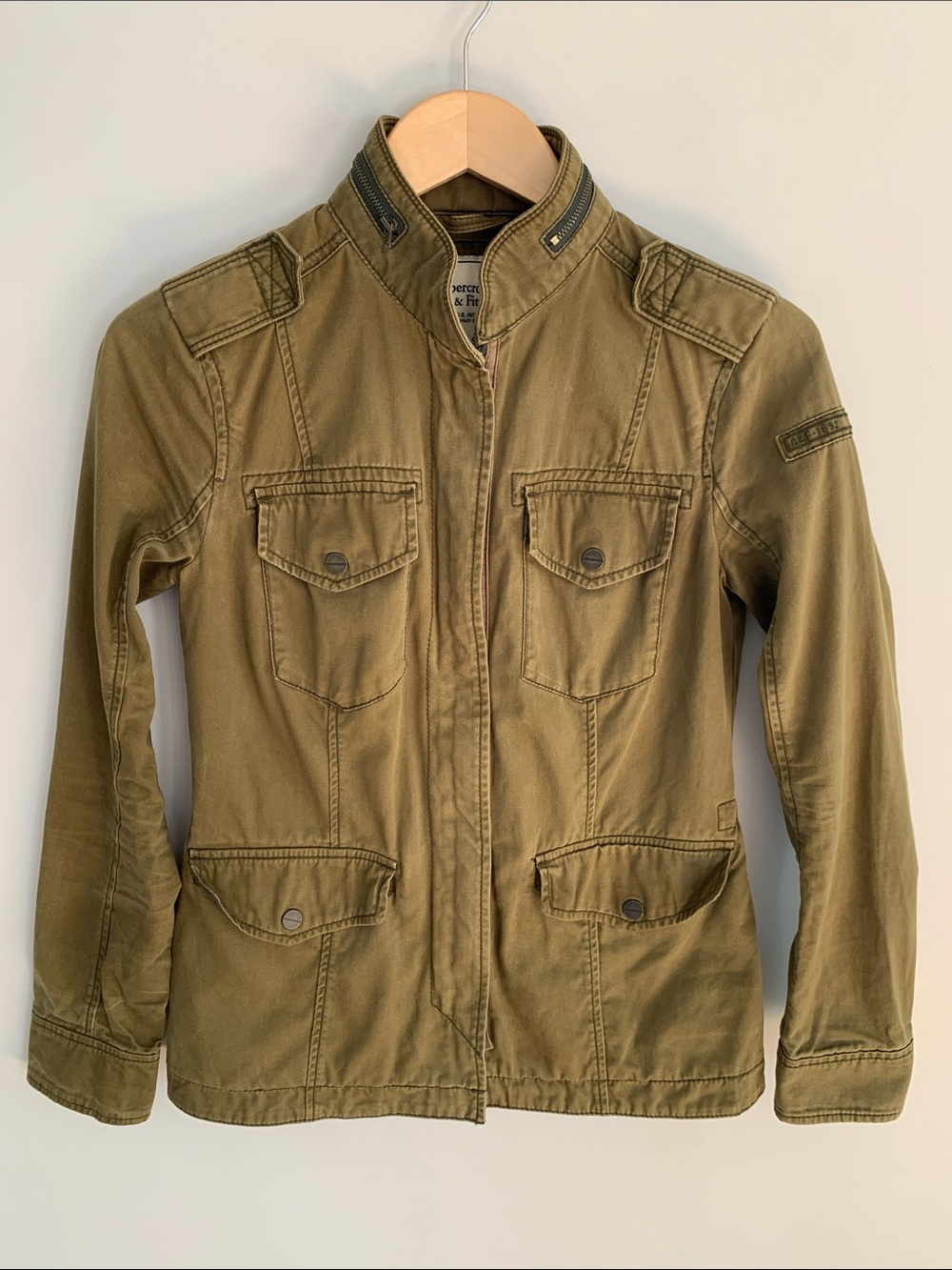 Abercrombie & Fitch Women’s Utility Military Field Jacket Army Green Small